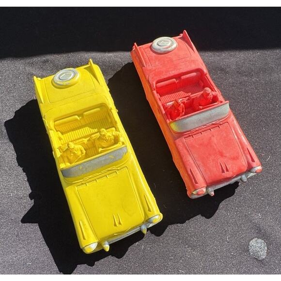 2 Auburn Rubber 1950’s Convertible Cars VTG 6” Inches Cadillac -To1